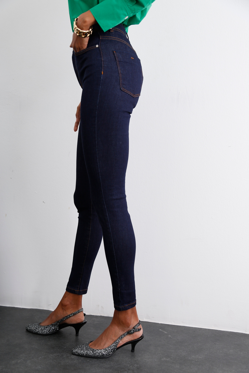 Lacivert Yüksek Bel Likralı Skinny Jean 21323