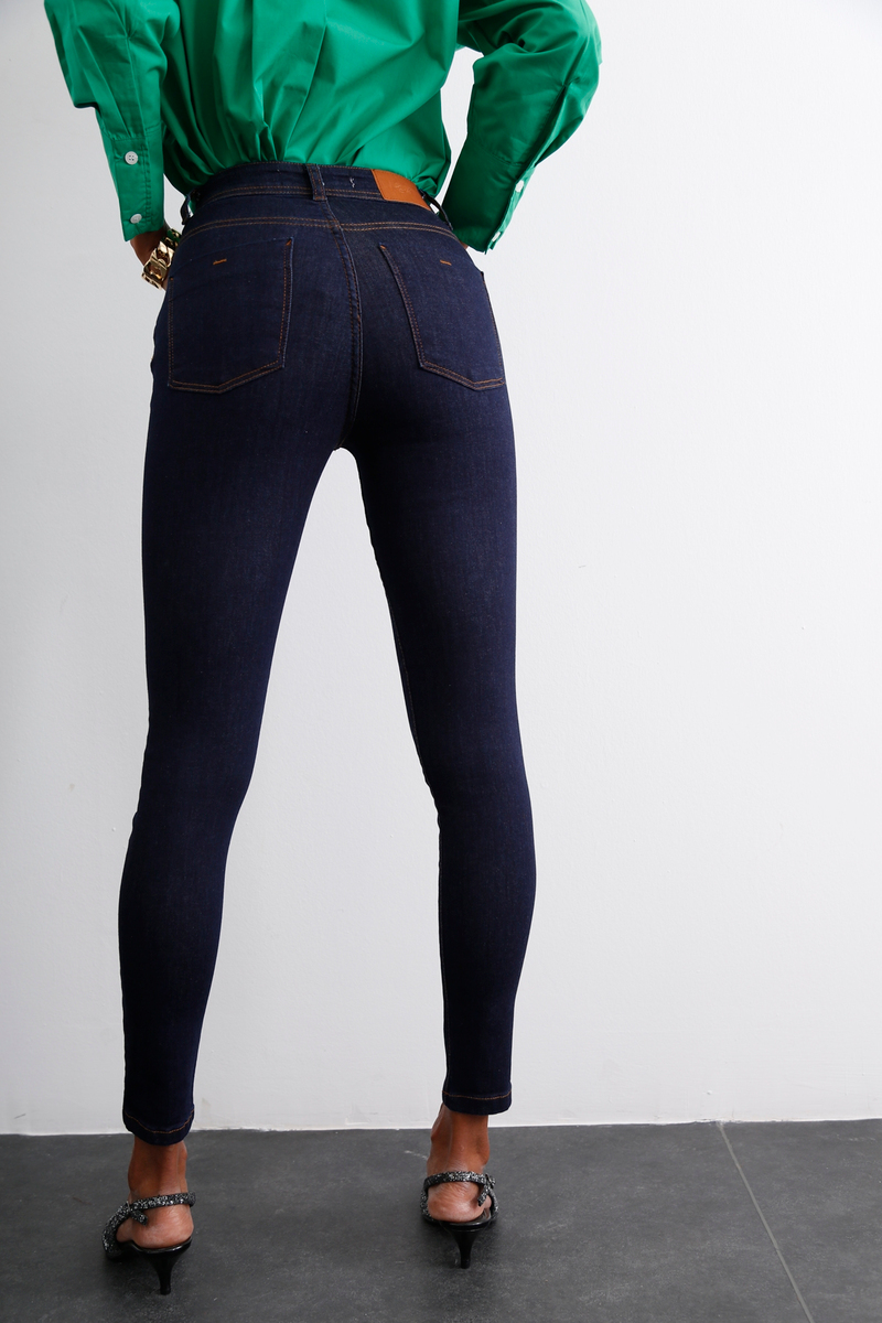 Lacivert Yüksek Bel Likralı Skinny Jean 21323