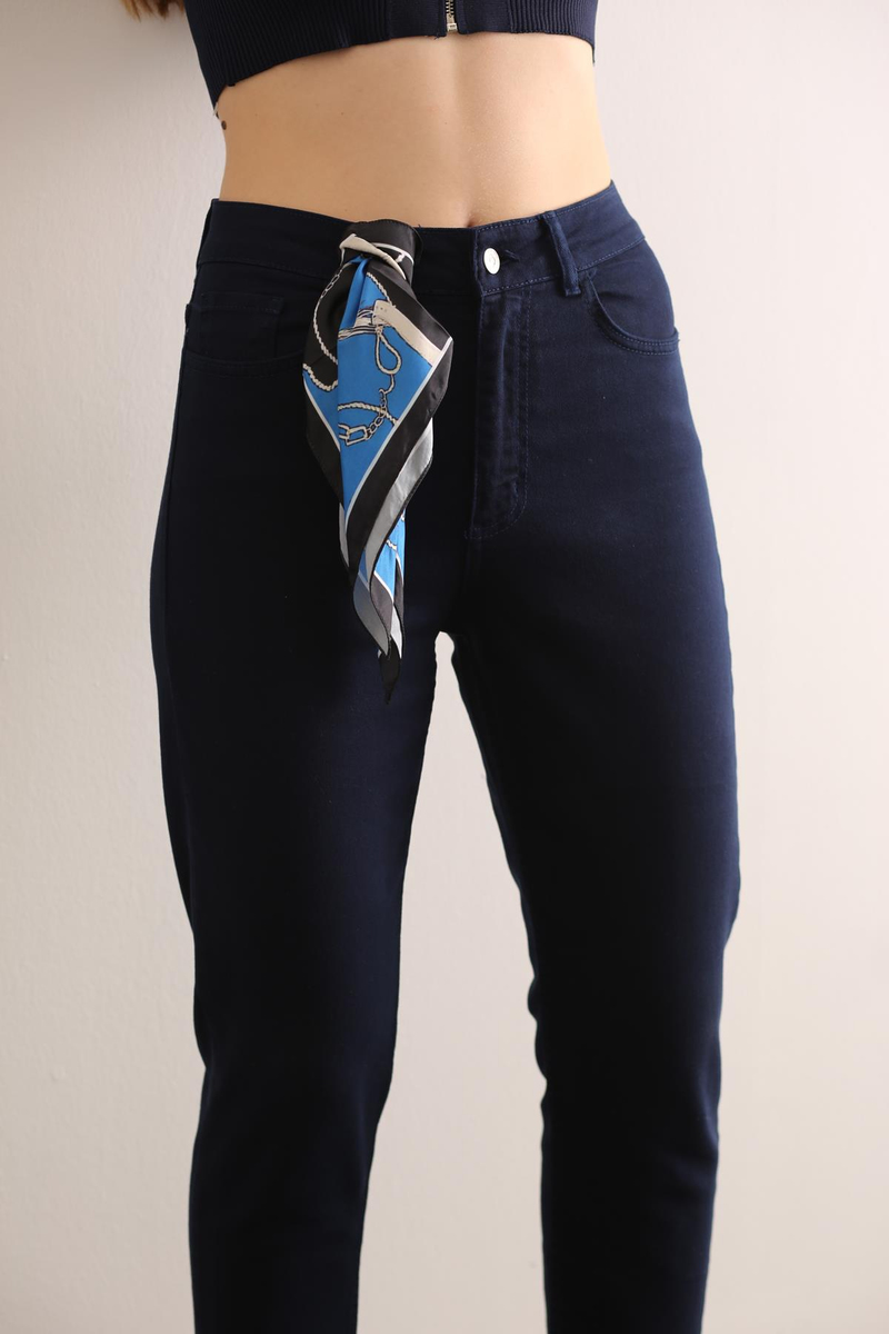 Lacivert Yüksek Bel Mom Jean 6150