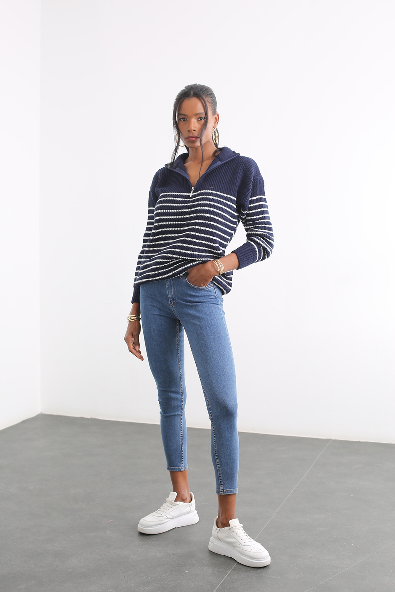 Lacivert Yüksek Bel Skinny Jean 142