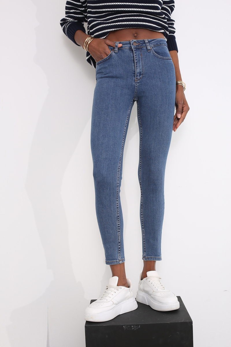 Lacivert Yüksek Bel Skinny Jean 142