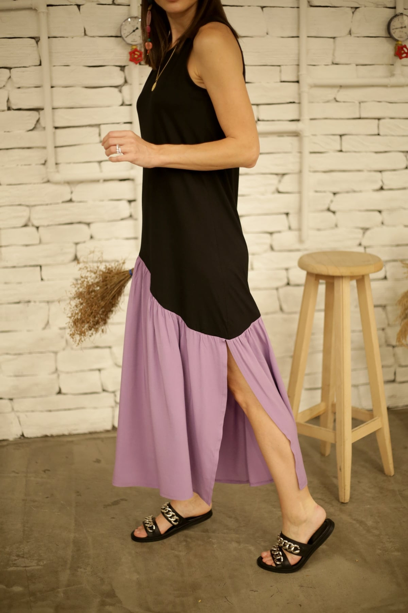 Lila Garnili Elbise 2533