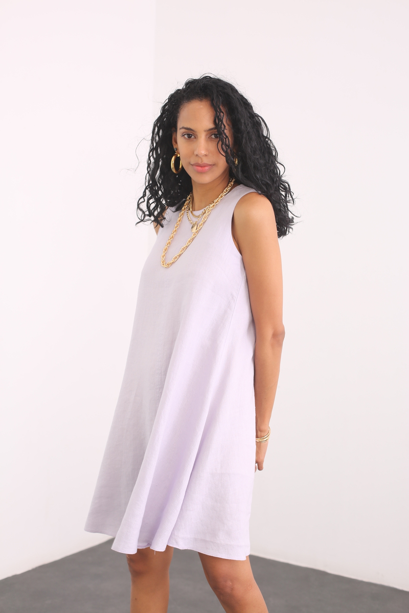 Lila Keten Elbise 2486