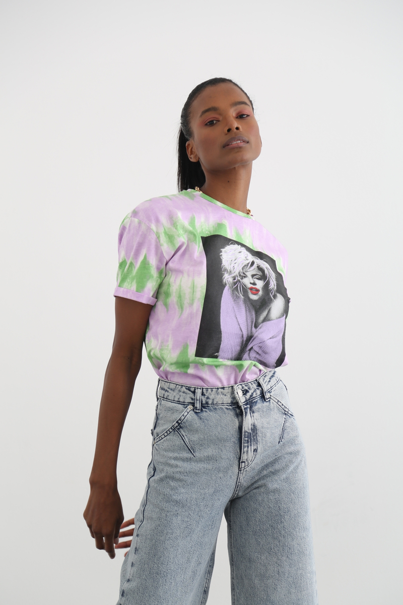 Lila Marilyn Monroe Baskılı Tshirt 7163