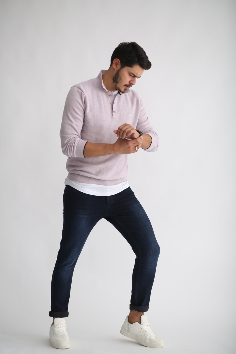 LİLA MELANJ Erkek Polo Yaka Triko 189090