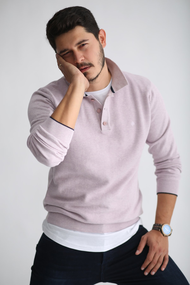 LİLA MELANJ Erkek Polo Yaka Triko 189090