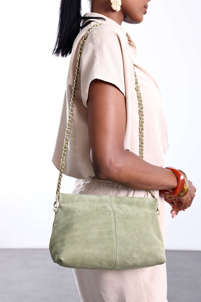 Lime Nice Süet Askılı Clutch Çanta 7990