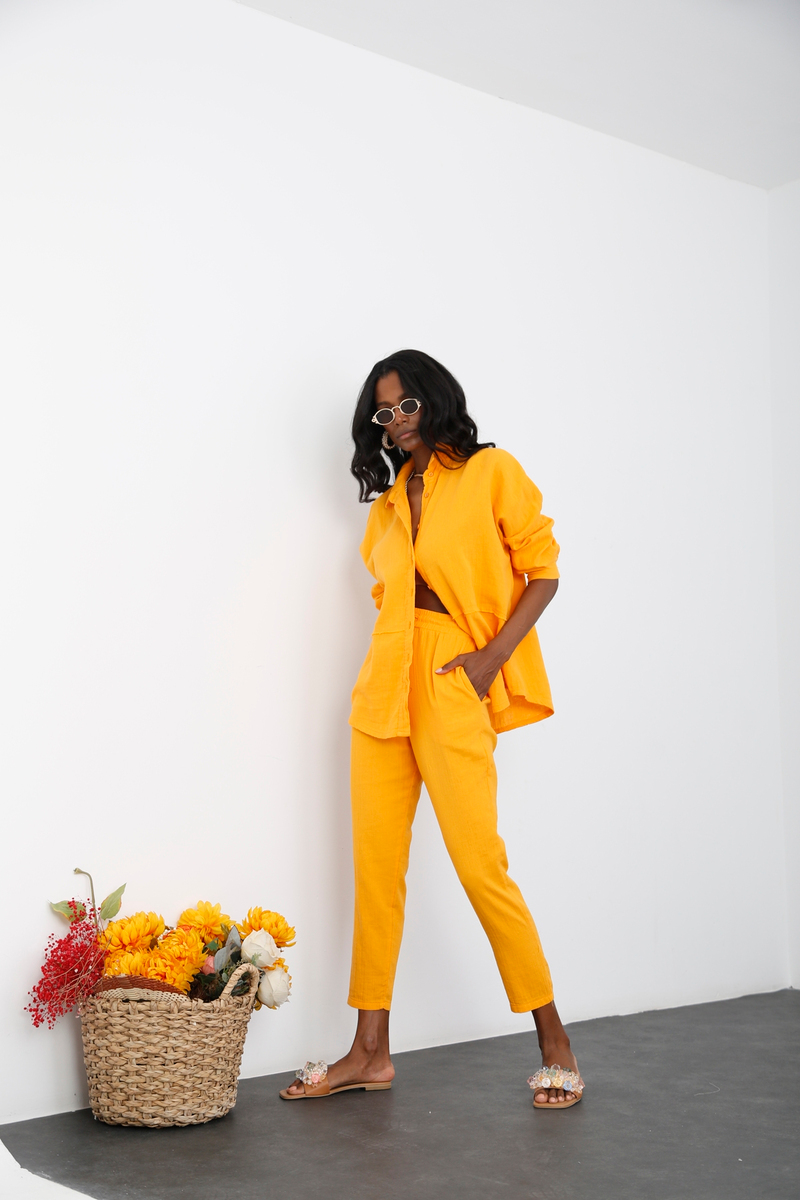 Mango Oversize Müslin Gömlek Takım 0254