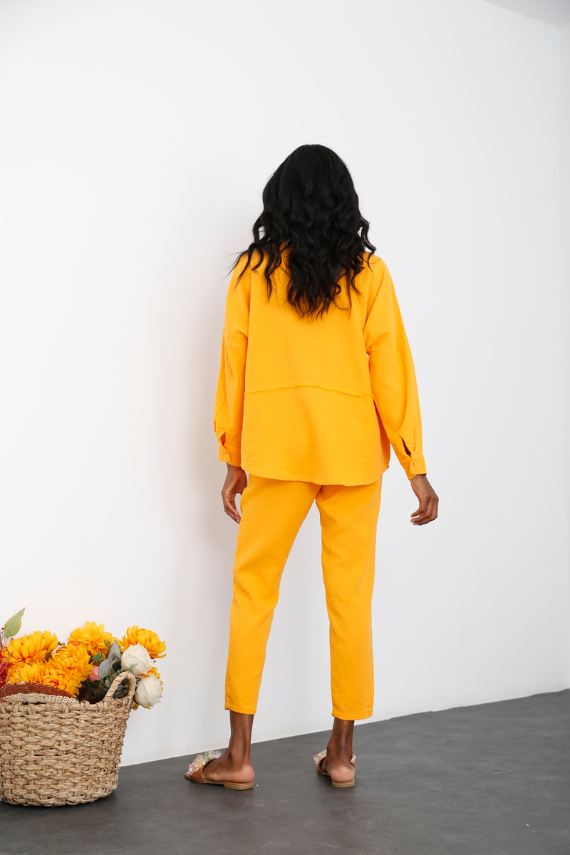 Mango Oversize Müslin Gömlek Takım 0254