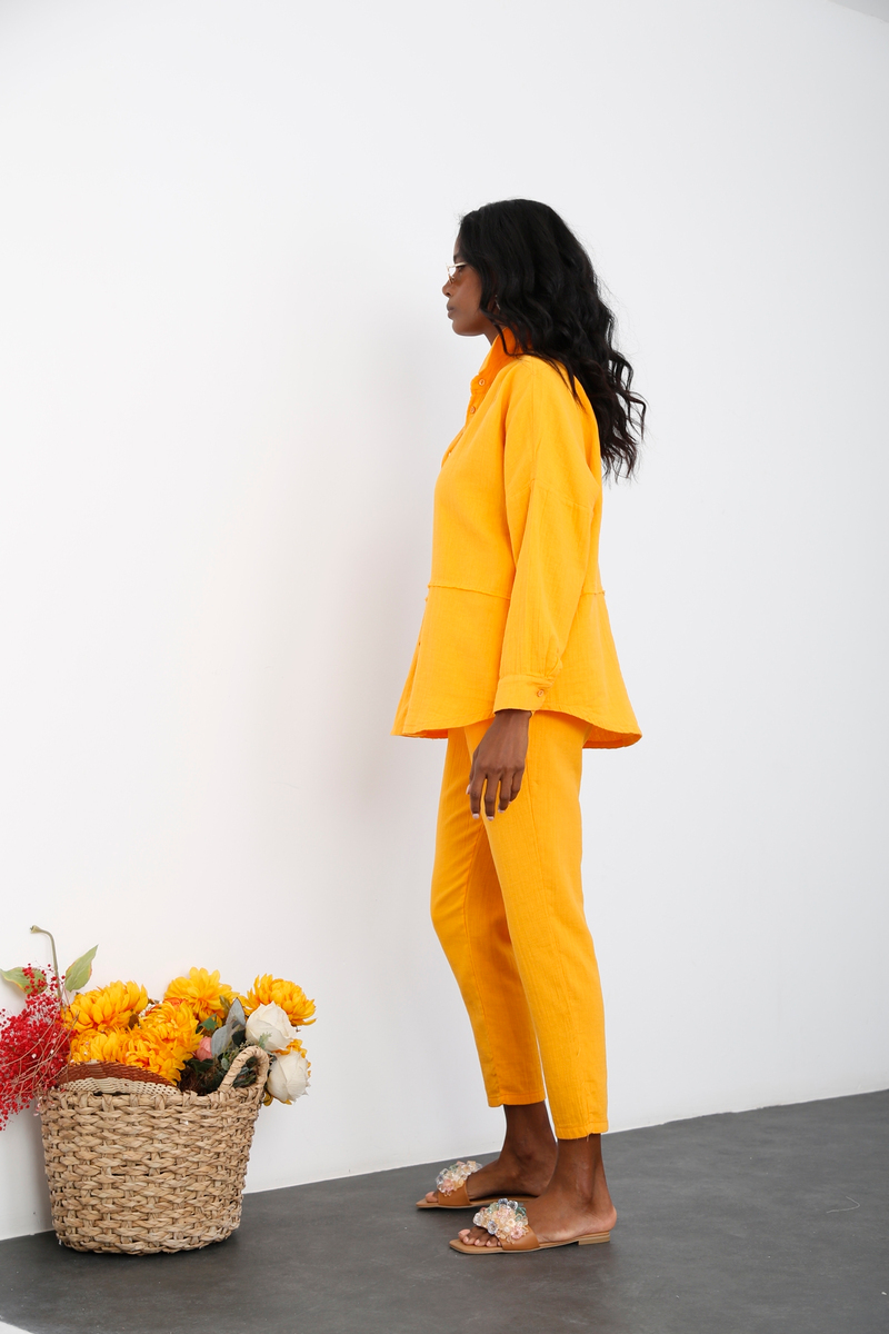 Mango Oversize Müslin Gömlek Takım 0254