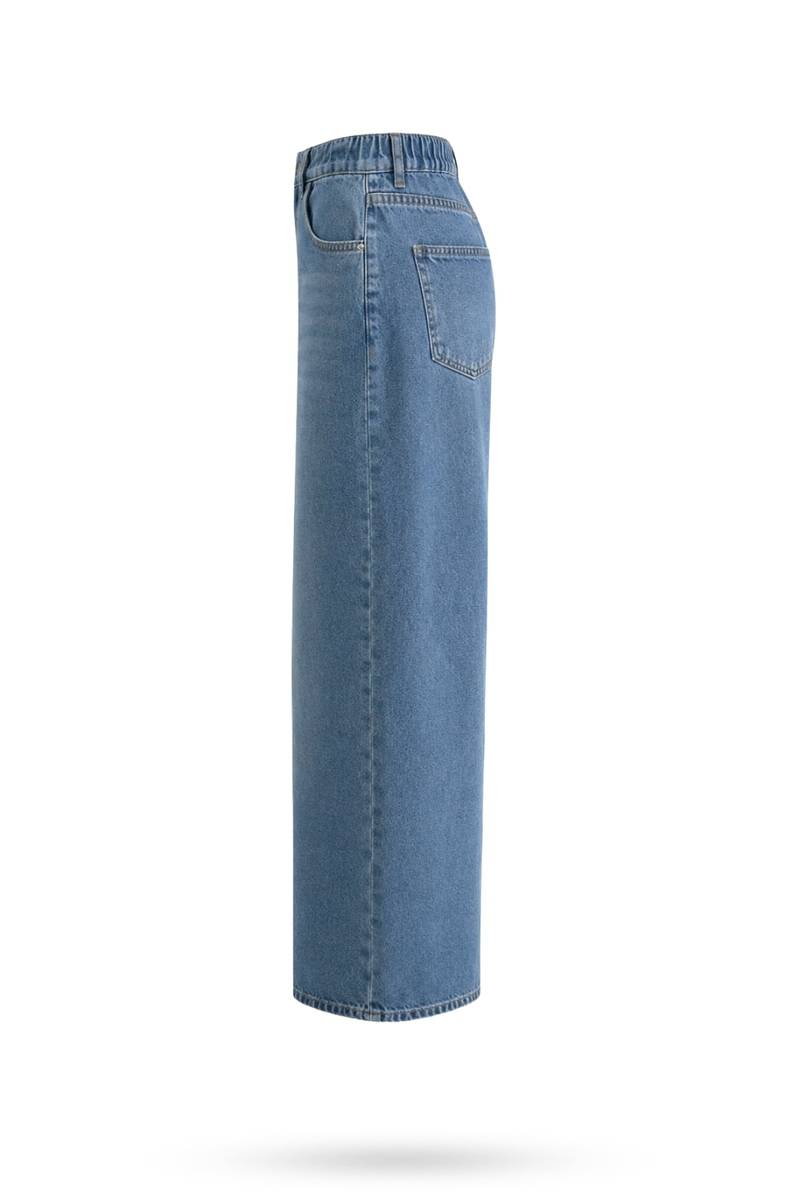 Mavi Beli Lastikli Tensel Jean 