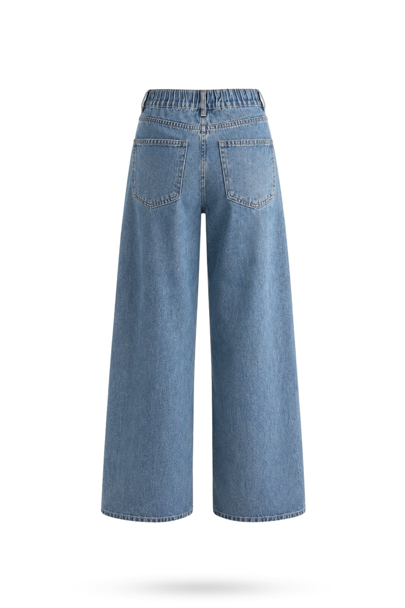 Mavi Beli Lastikli Tensel Jean 