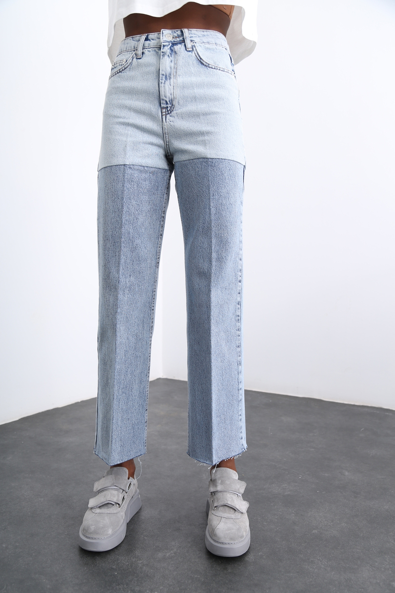 Mavi Çift Renk Straight Fit Jean 1672
