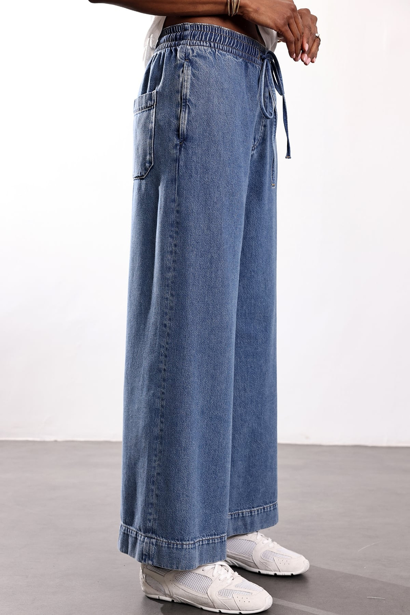Mavi Cropped Denim Wide Leg Jean 