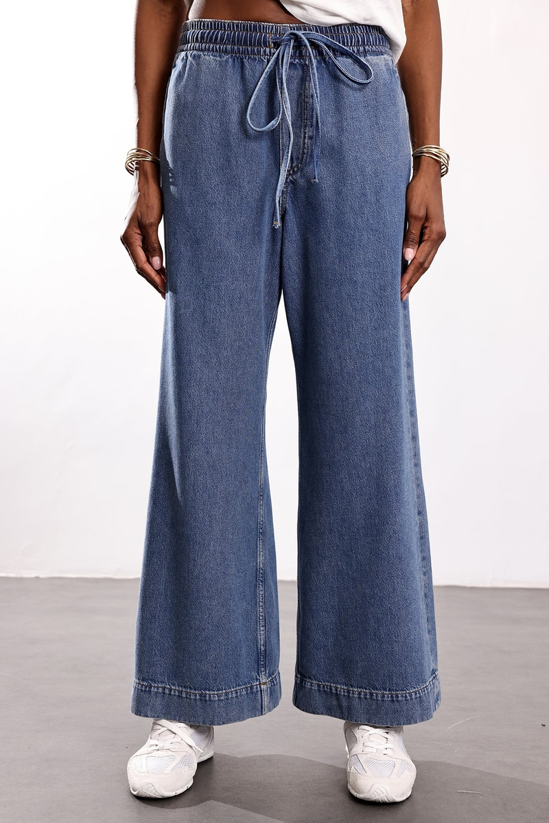 Mavi Cropped Denim Wide Leg Jean 
