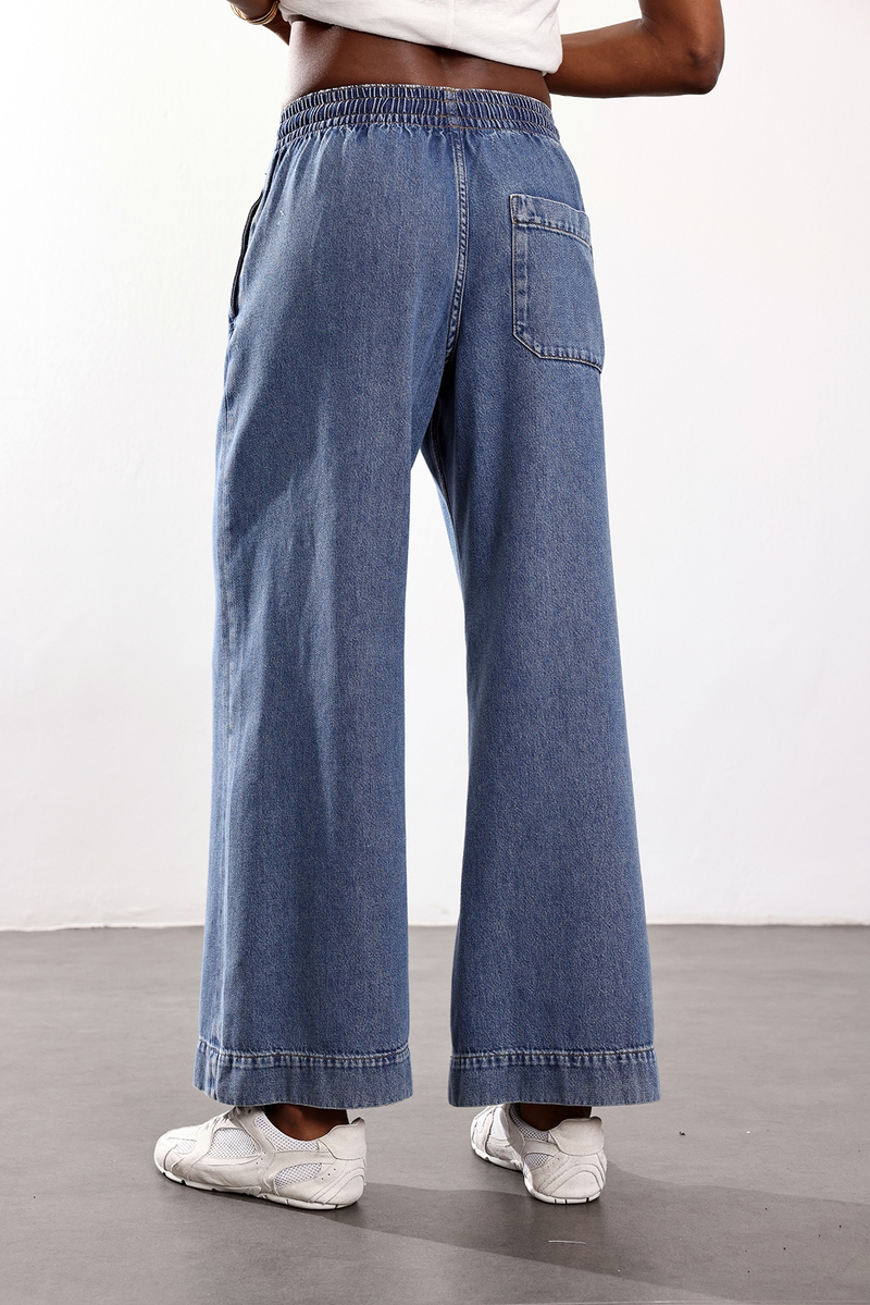 Mavi Cropped Denim Wide Leg Jean 