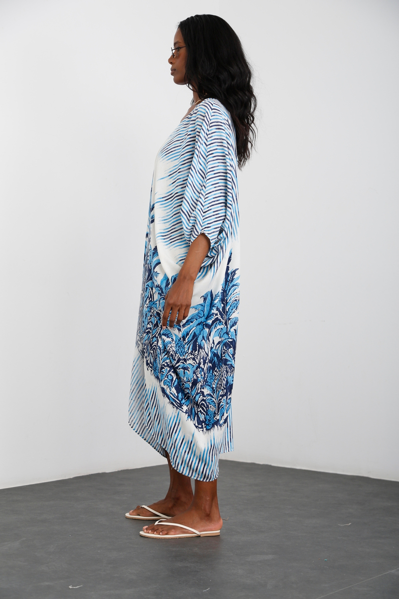 Mavi Desenli Kimono 54022