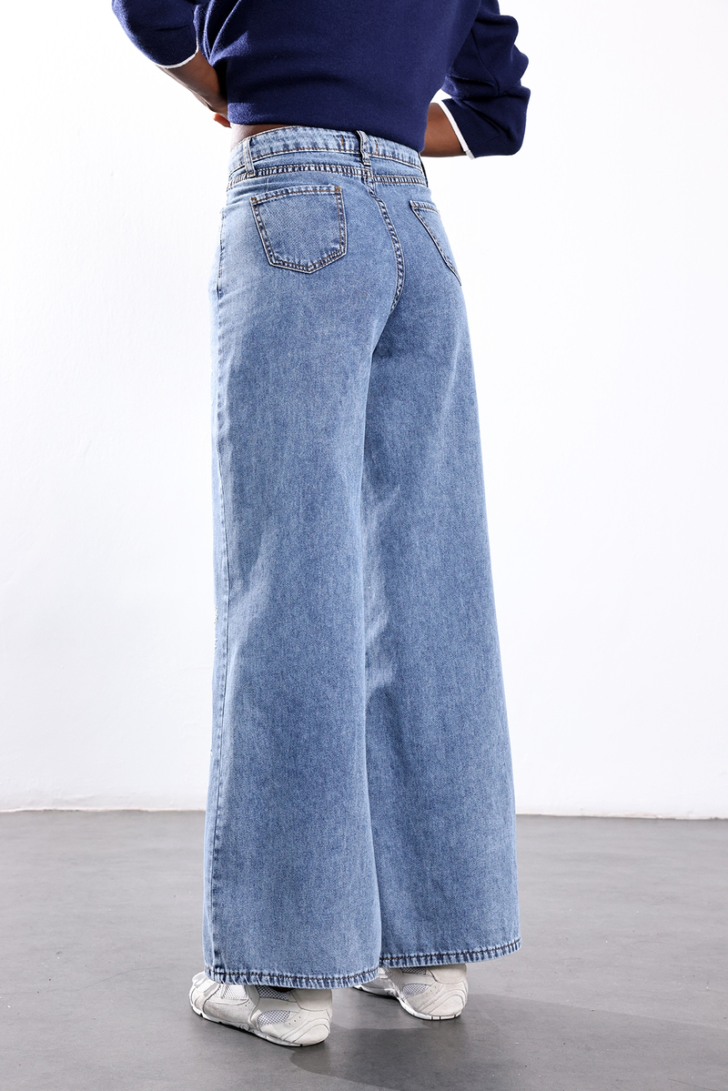 Mavi Desenli Wide Leg Jean 2047