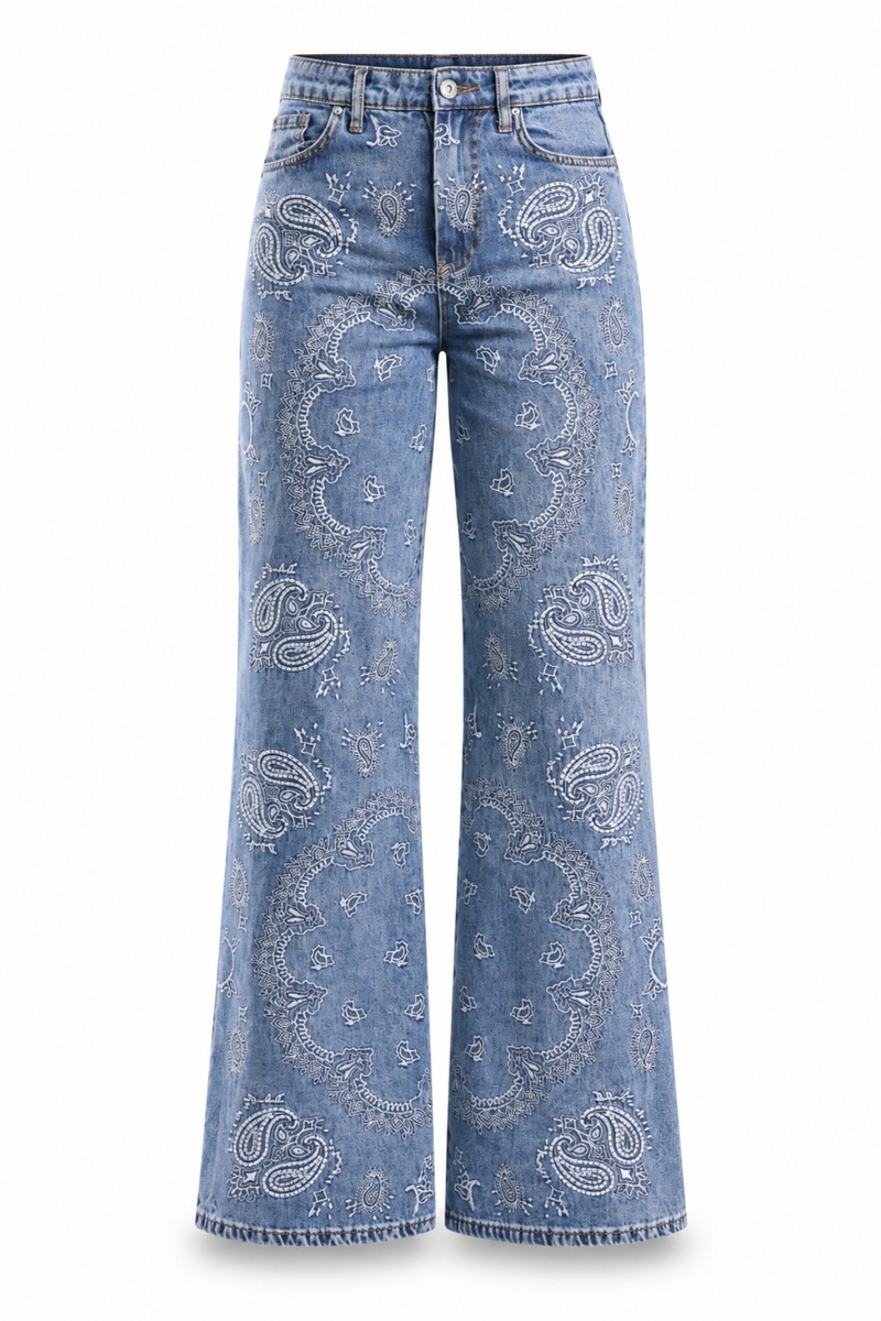 Mavi Desenli Wide Leg Jean 2047