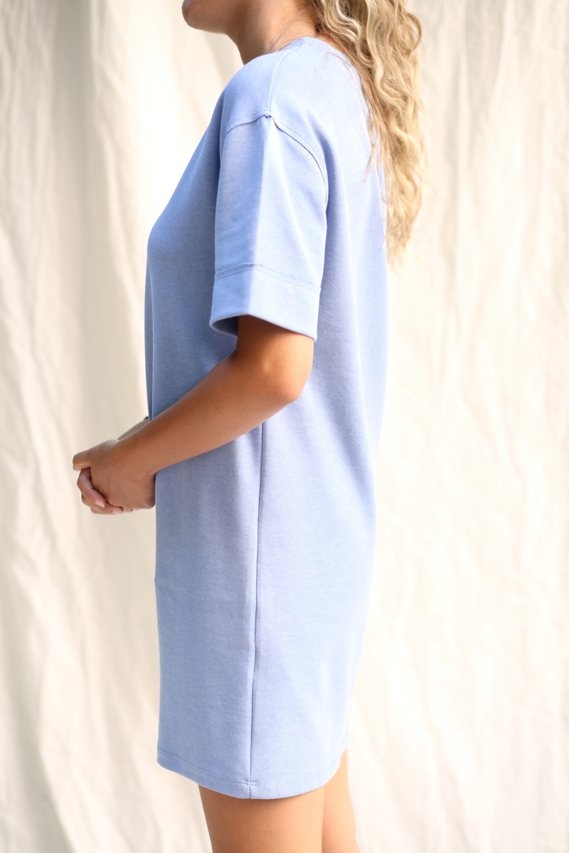 Mavi Duble Kol Tshirt Elbise 3137