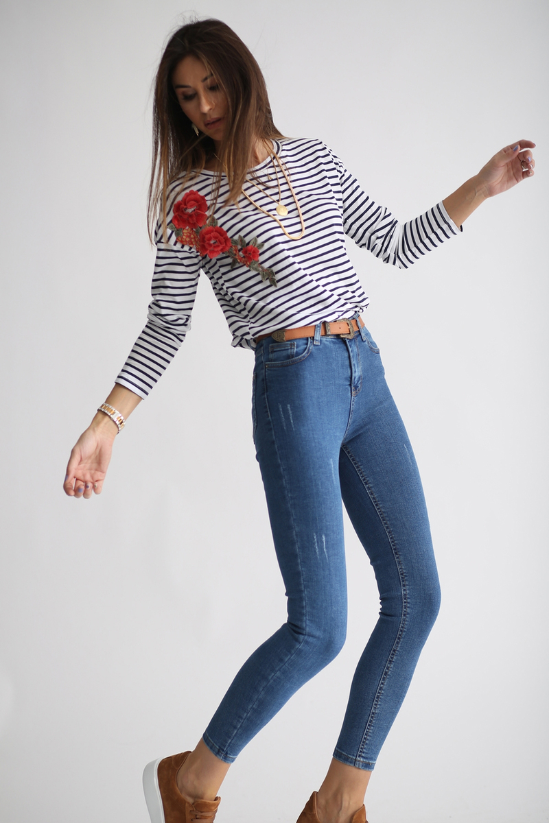 Mavi Eskitmeli Toparlayan Jean 002775