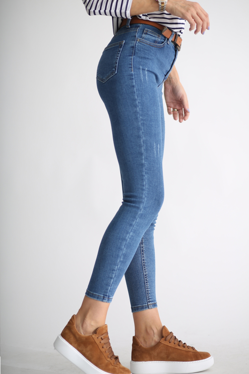 Mavi Eskitmeli Toparlayan Jean 002775