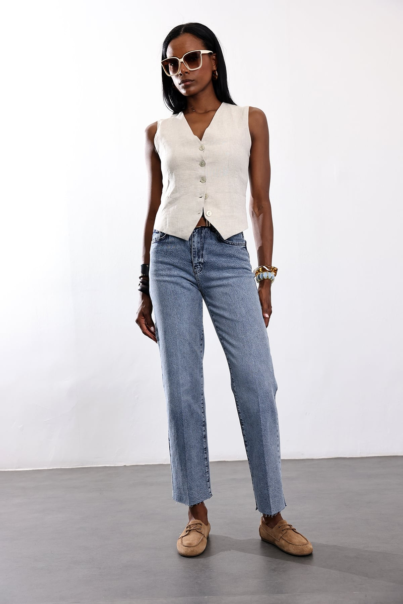 Mavi Kemerli Boyfit Jean 102