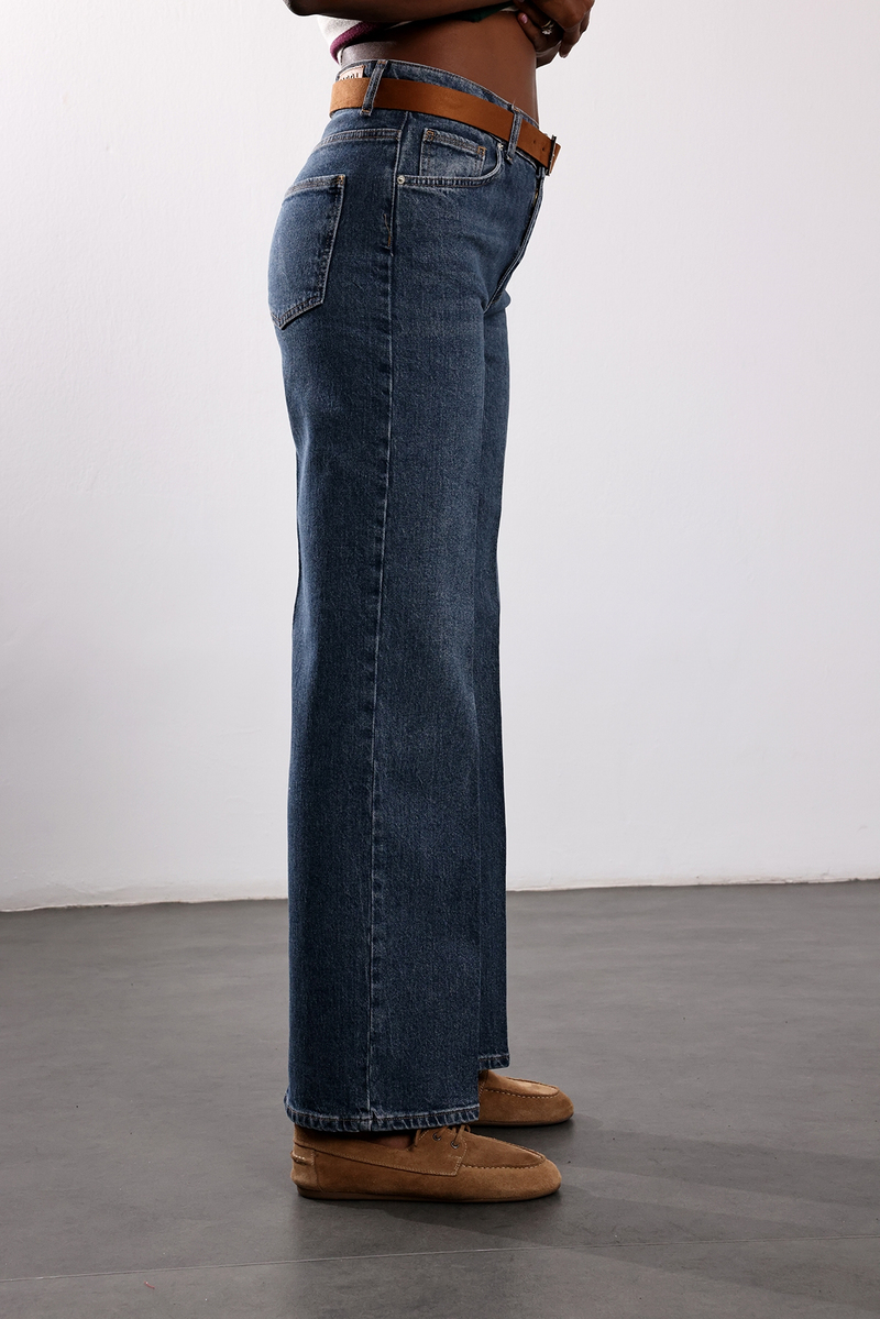 Mavi Kemerli Straight Fit  Jean 953