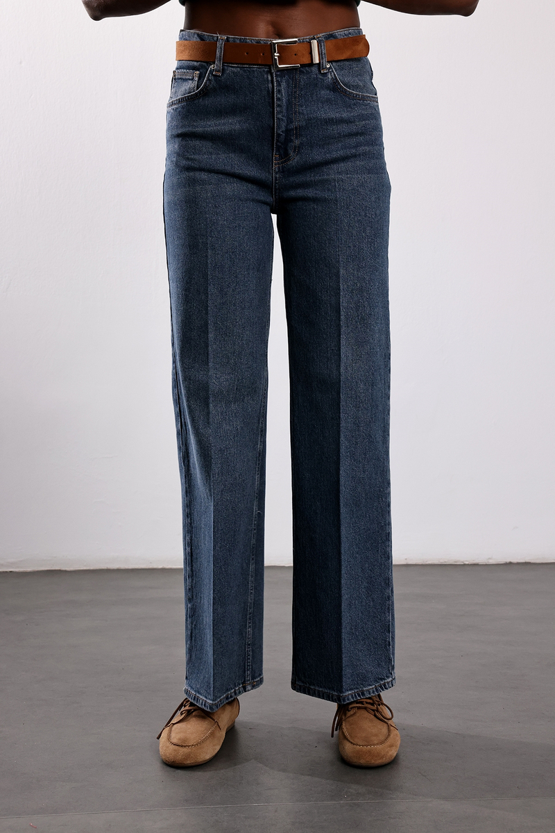 Mavi Kemerli Straight Fit  Jean 953