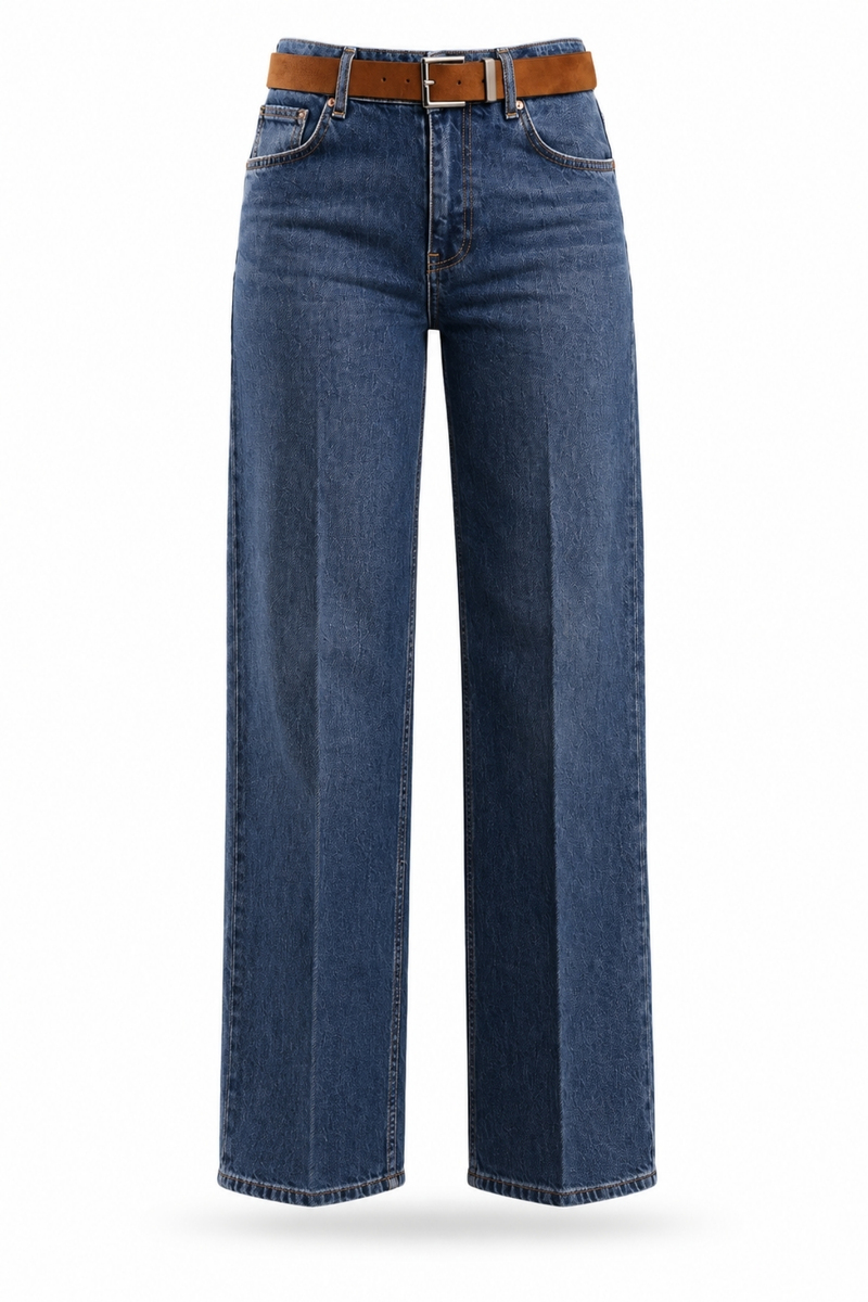 Mavi Kemerli Straight Fit  Jean 953