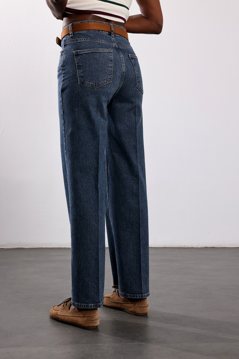 Mavi Kemerli Straight Fit  Jean 953