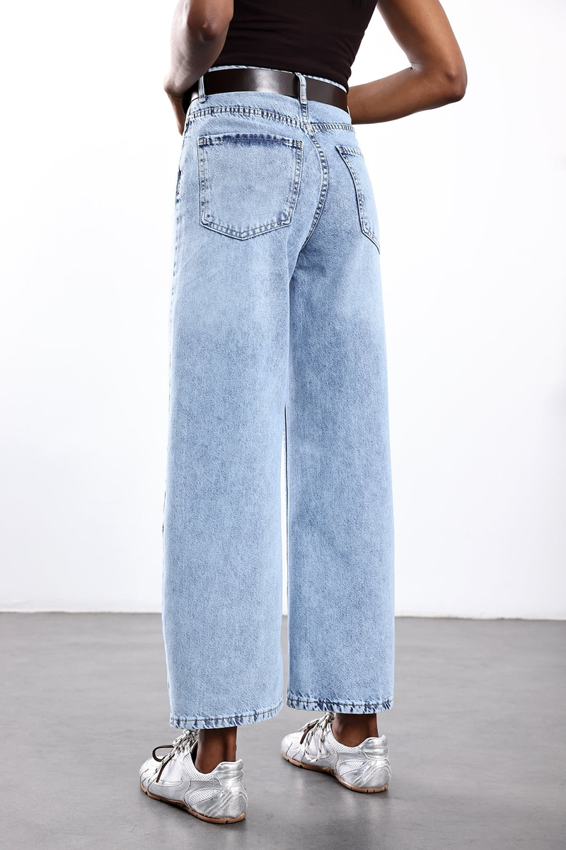 Mavi Kemerli Tensel Denim Pantolon 0030