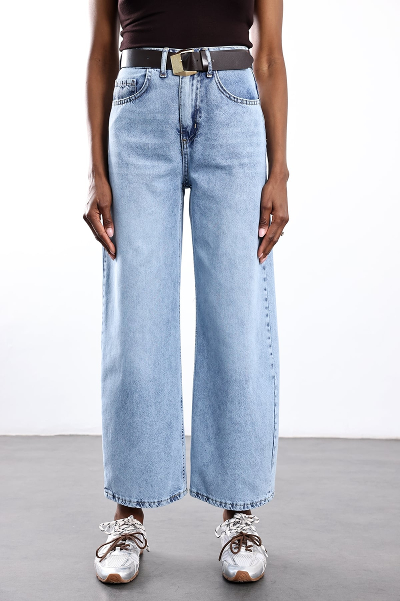 Mavi Kemerli Tensel Denim Pantolon 0030