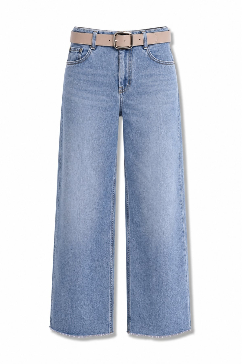 Mavi Kemerli Wide Leg Jean 26827