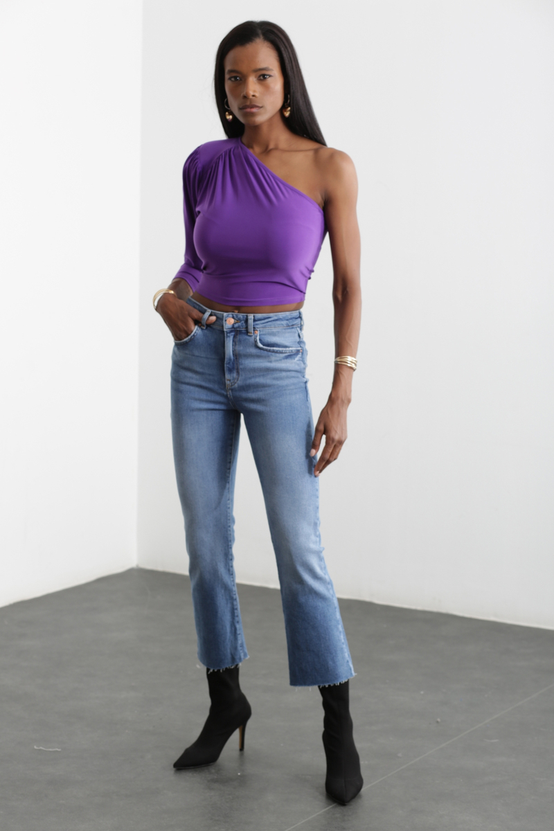 Mavi Kesik Paça Slim Fit Jean 28