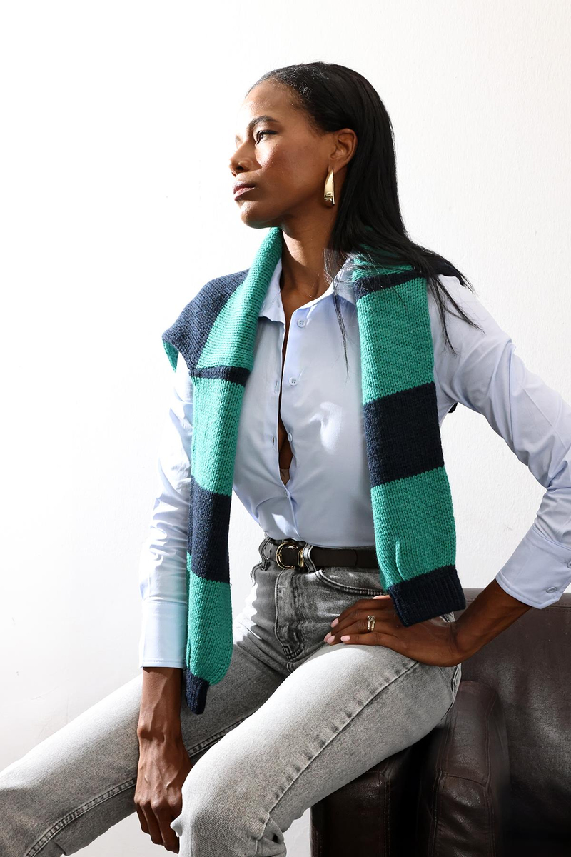 Mavi Pens Detaylı Slim Fit Gömlek 018