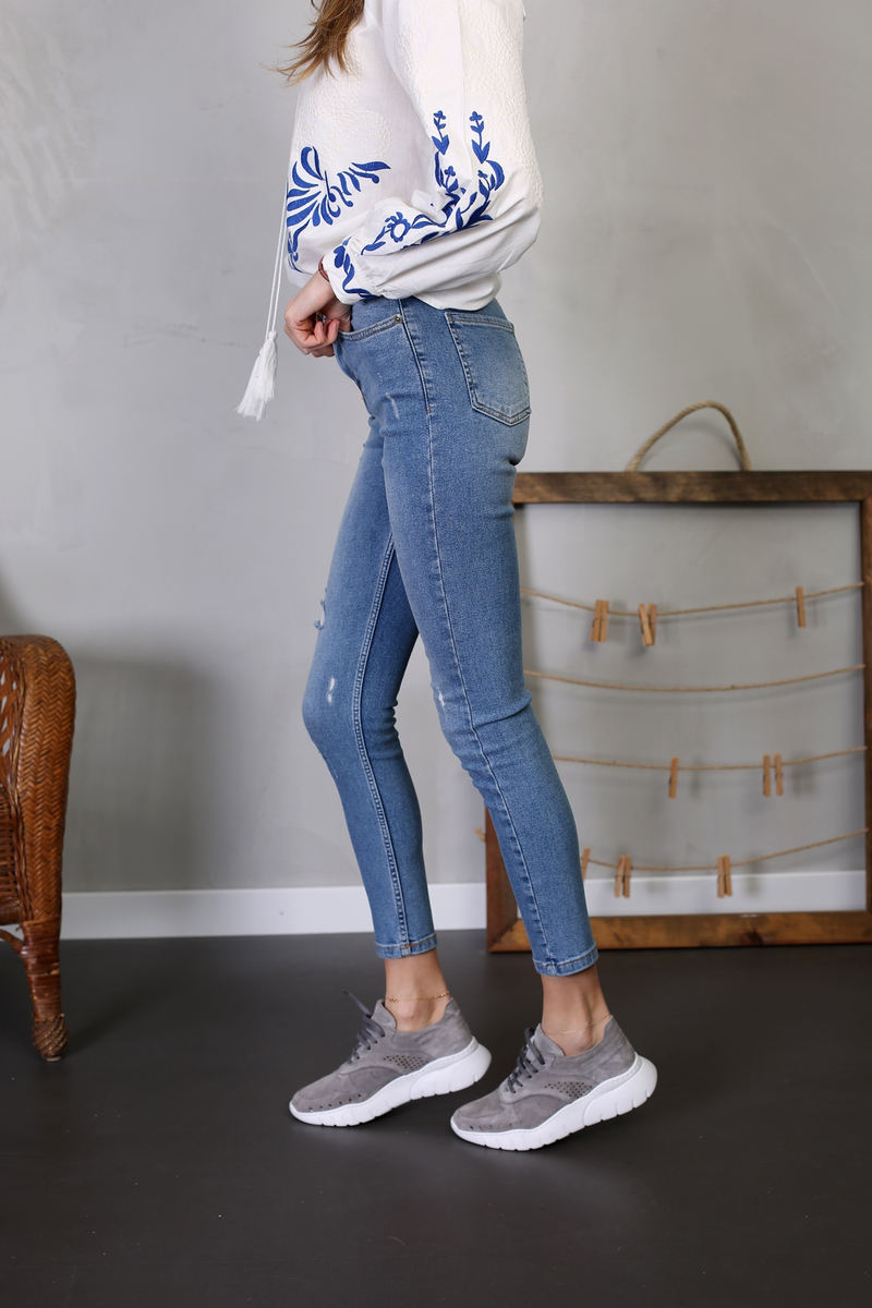 Mavi Tint Yıkamalı Jean