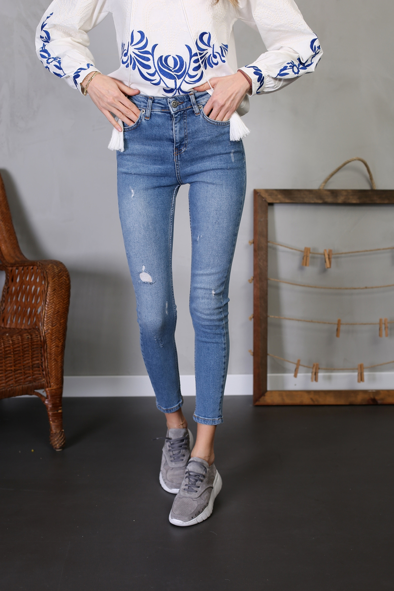 Mavi Tint Yıkamalı Jean