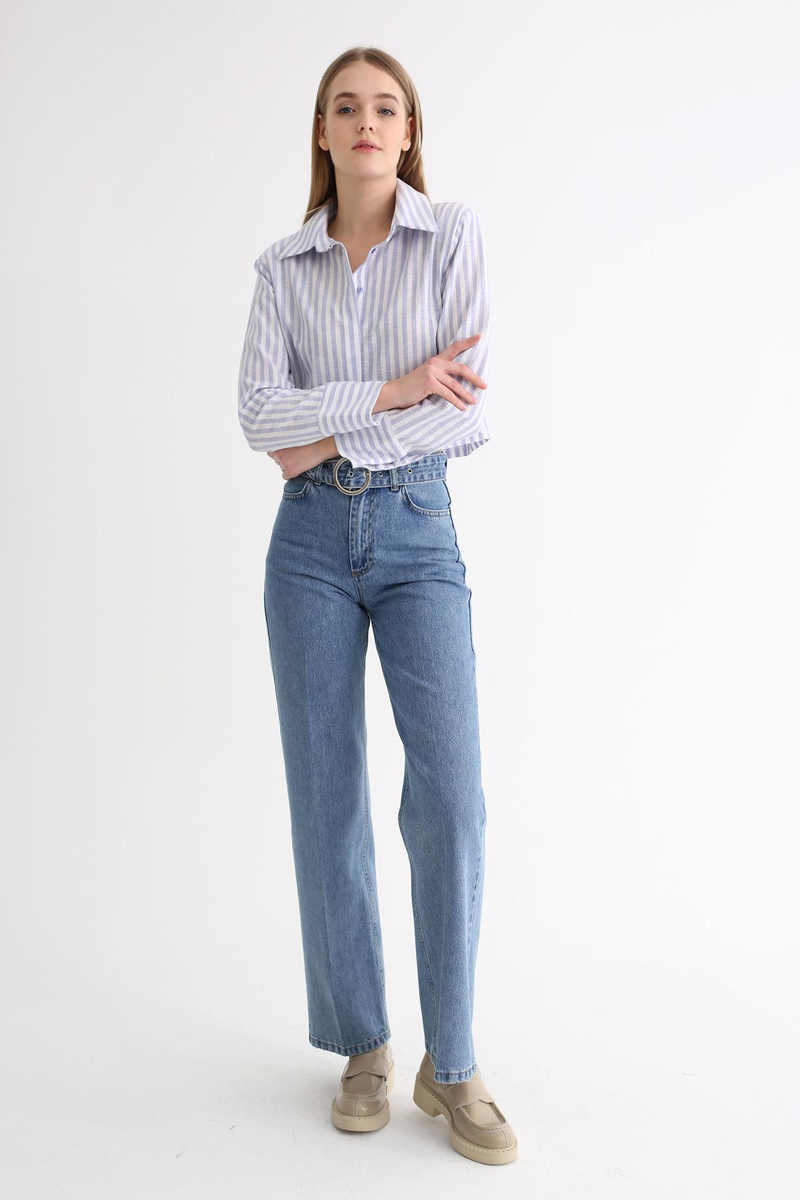Mavi Ultra Yüksek Bel Wide Leg Jean K22933