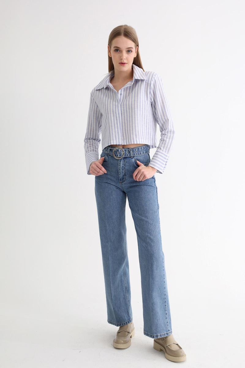 Mavi Ultra Yüksek Bel Wide Leg Jean K22933