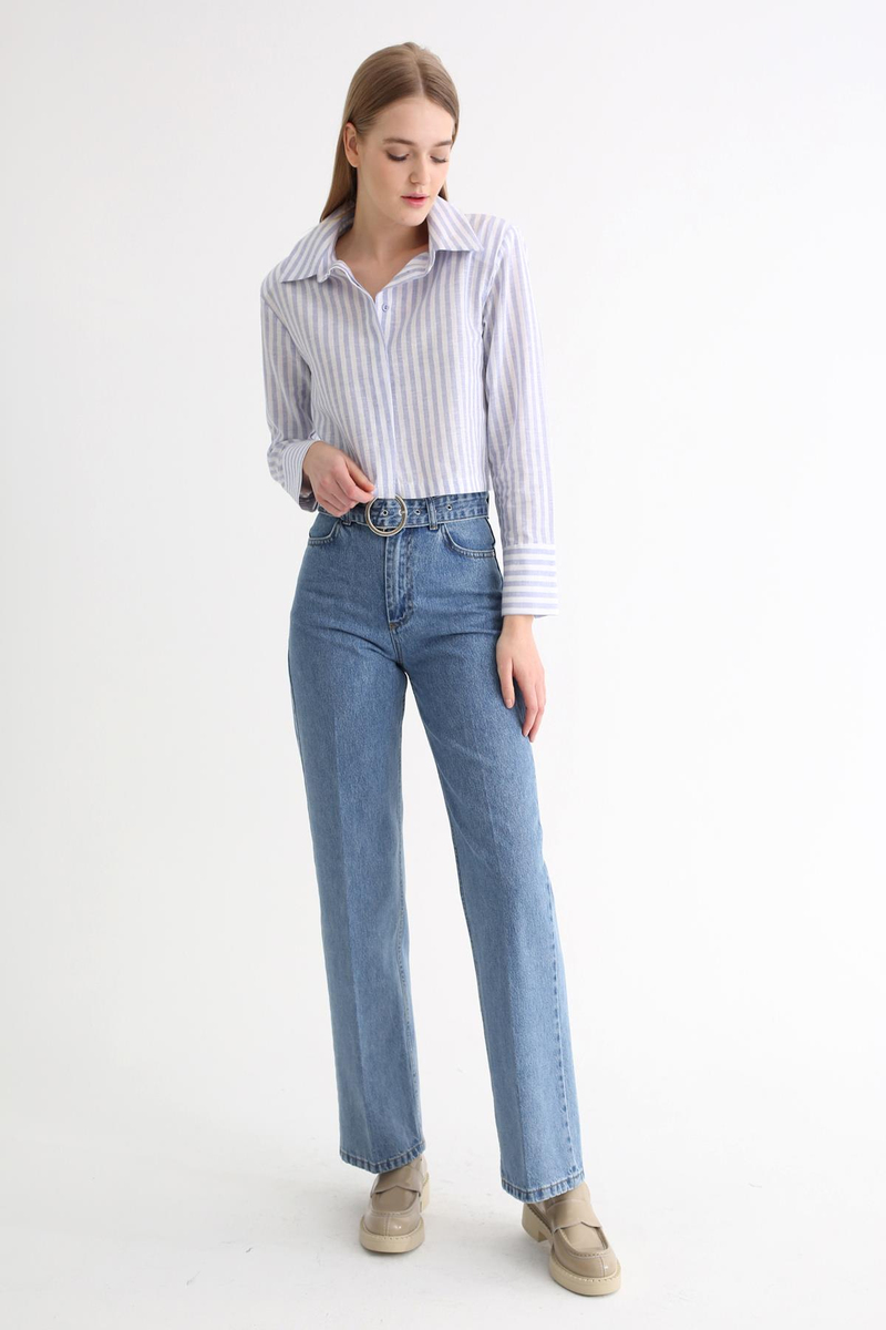 Mavi Ultra Yüksek Bel Wide Leg Jean K22933