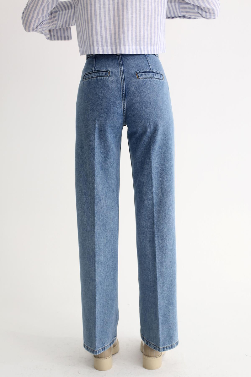 Mavi Ultra Yüksek Bel Wide Leg Jean K22933