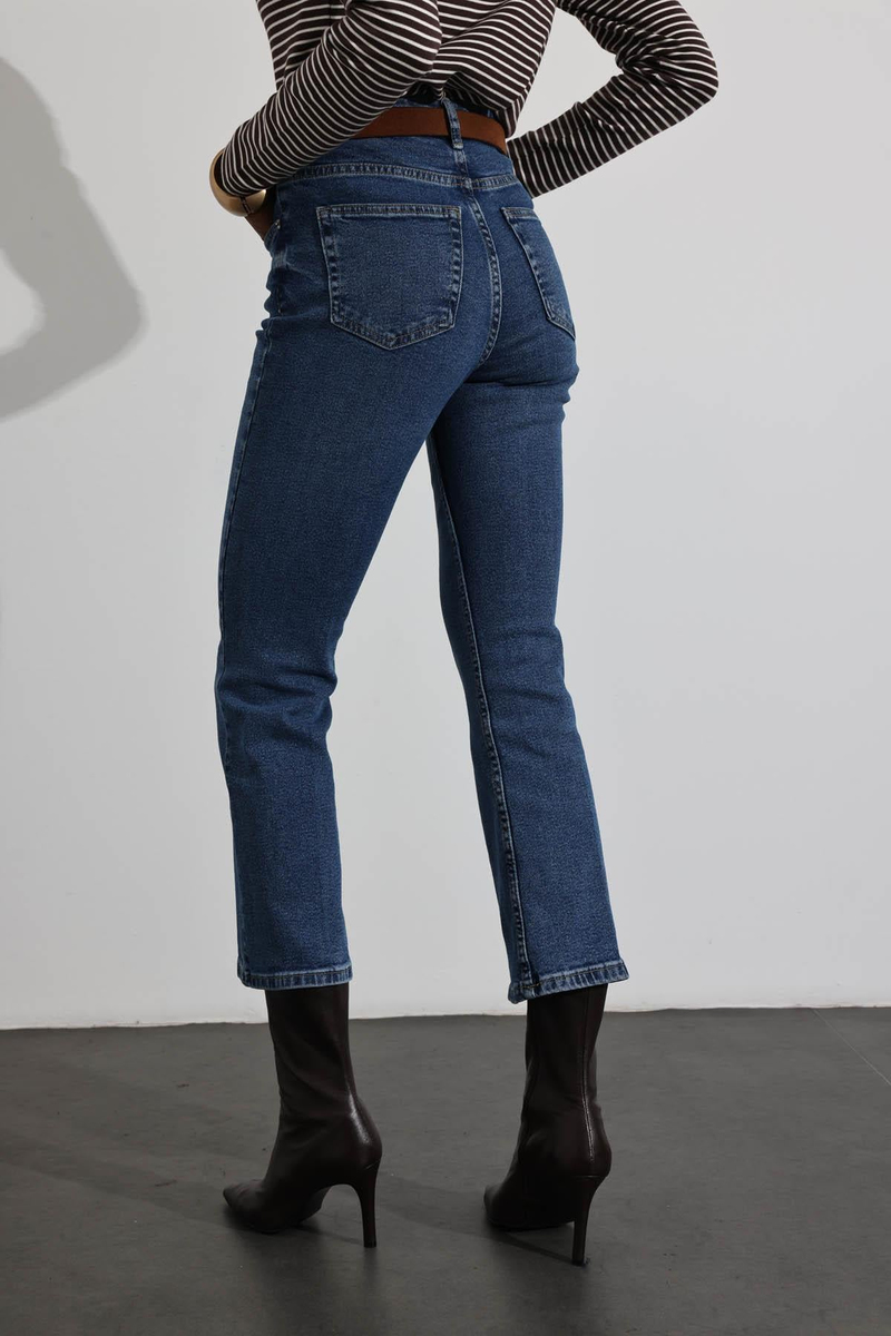 Mavi Yüksek Bel Flare Jean 