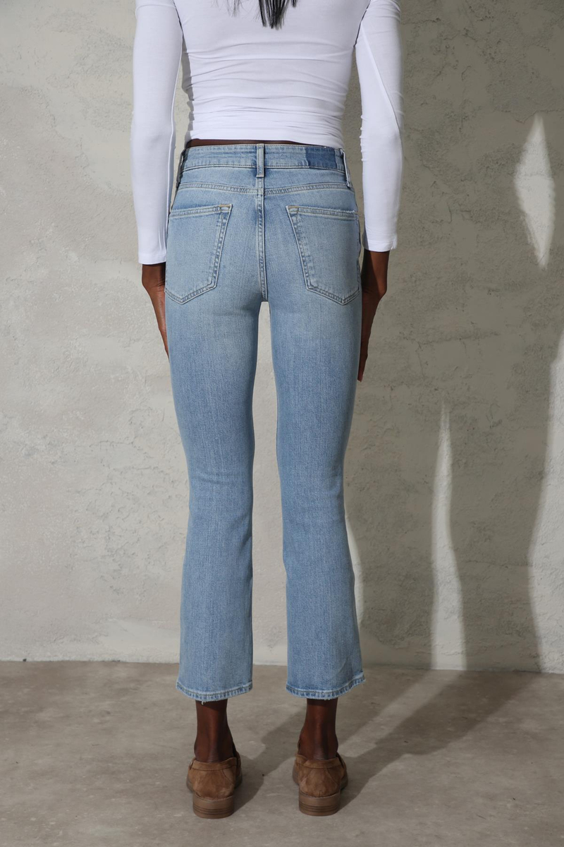 Mavi Yüksek Bel Flare Jean 