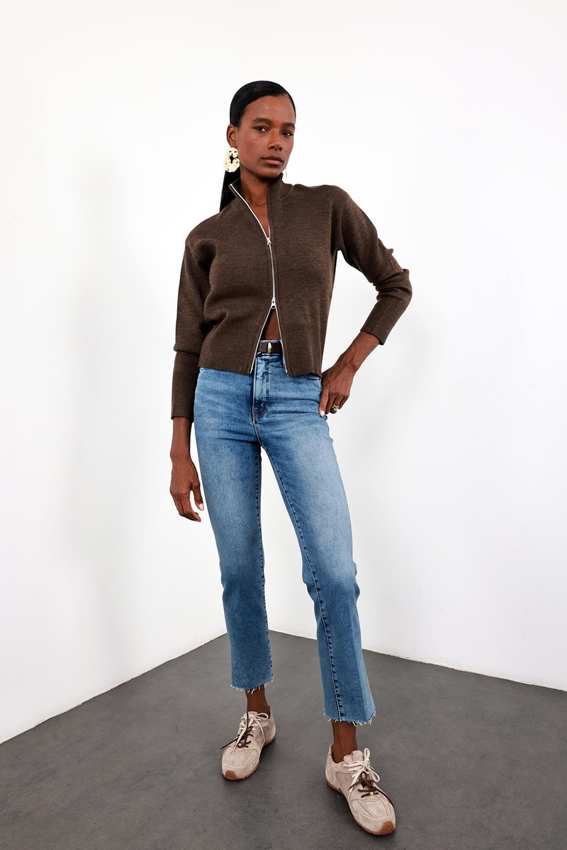 Mavi Yüksek Bel Slim Fit Likralı Jean 