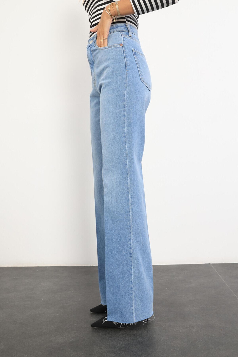 Mavi Yüksek Bel Straight Fit Jean 2141