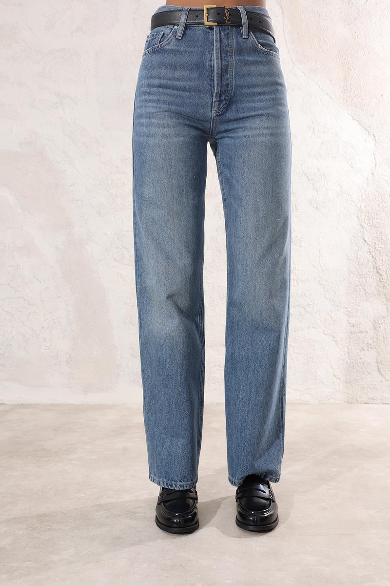Mavi Yüksek Bel Straight Jean 