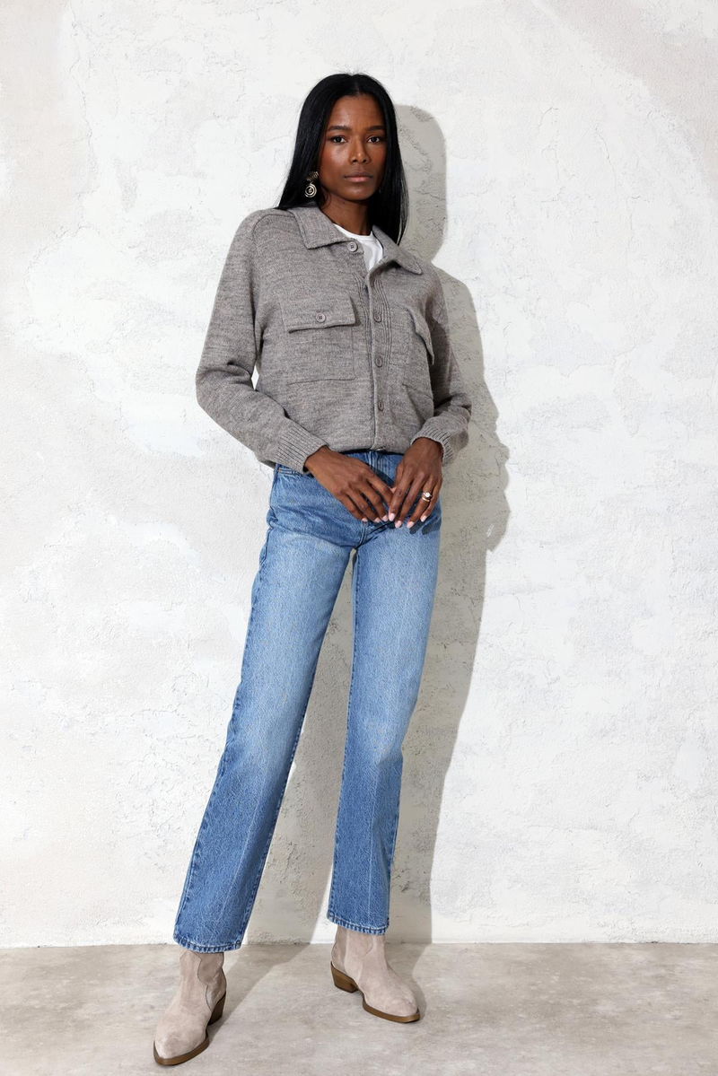 Mavi Yüksek Bel Straight Jean 