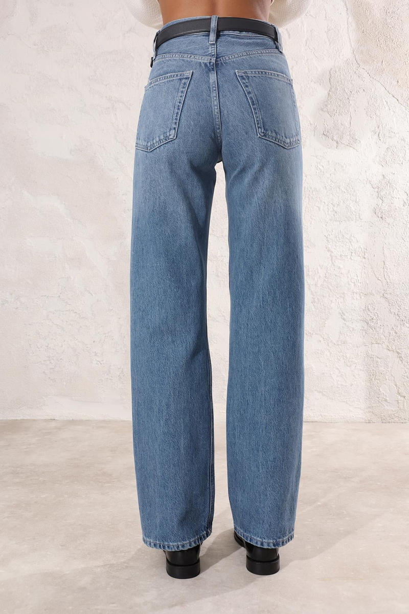 Mavi Yüksek Bel Straight Jean 
