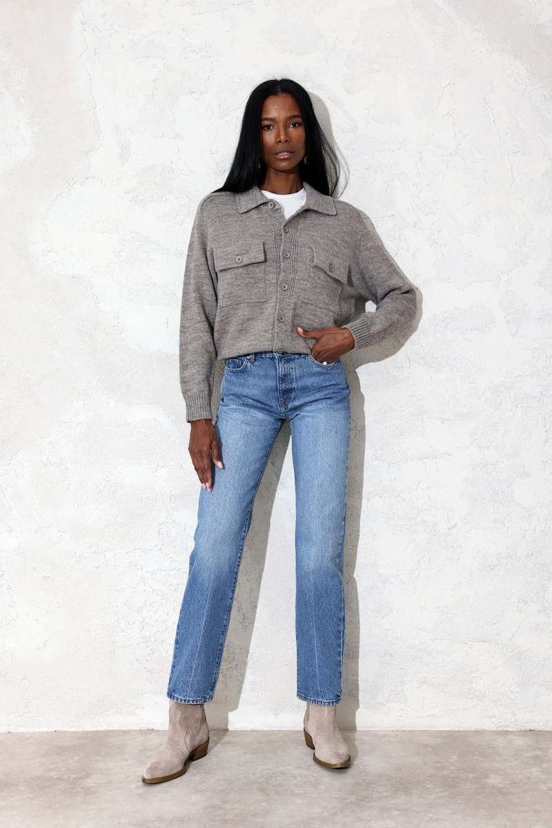 Mavi Yüksek Bel Straight Jean 